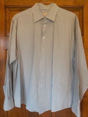 Target/Merona Blue and White Striped Dress Shirt